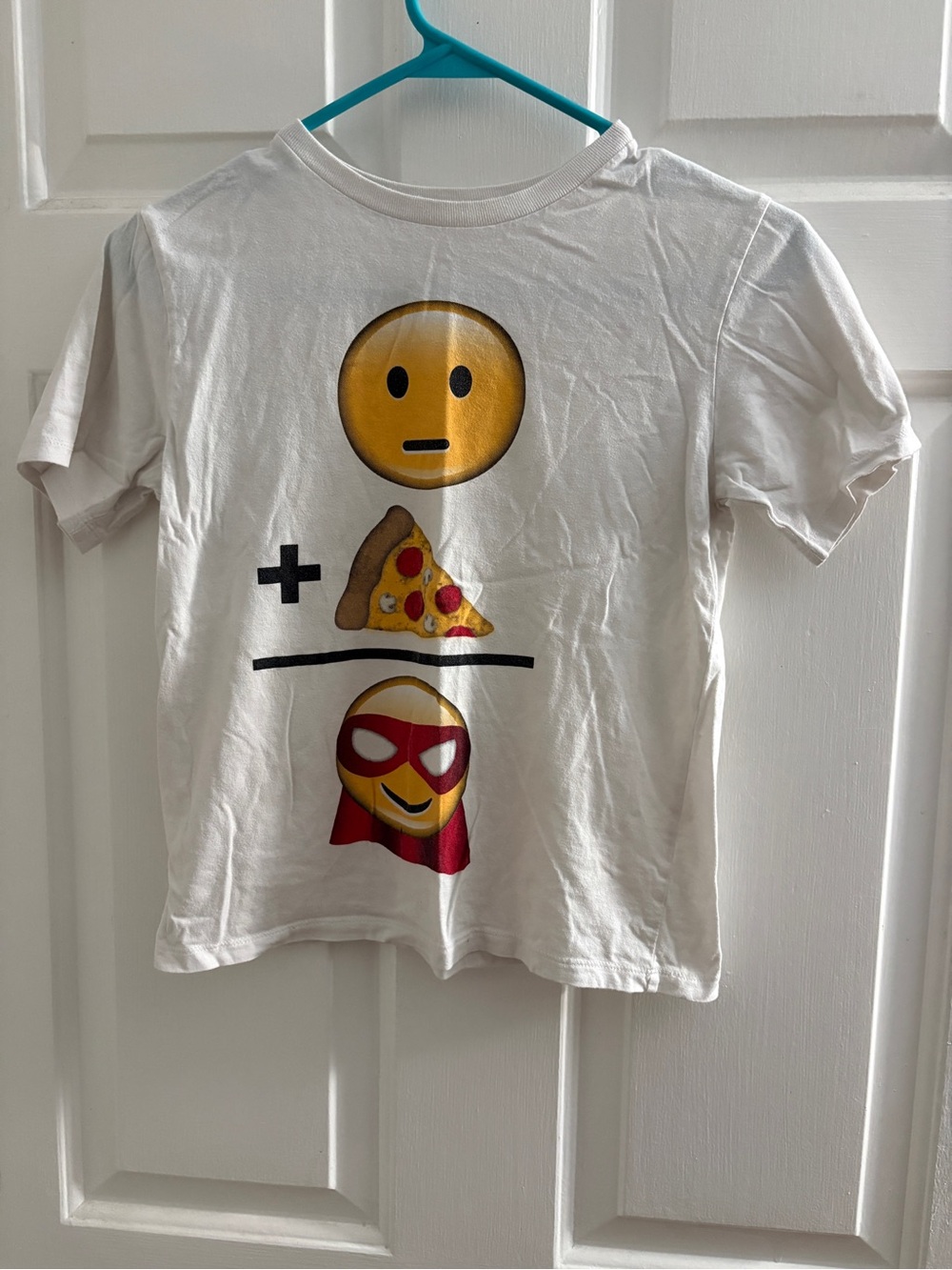 The Children's Place White Emoji Pizza Superhero Tee